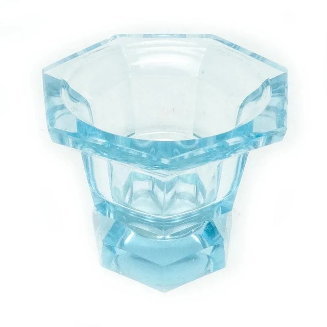 Blue Art Deco Vase from Moser, Former Czechoslovakia, 1930s For Sale - Image 8 of 9