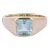 14k Solid Yellow Gold Natural Aquamarine Gemstone Ring Size 6 For Sale