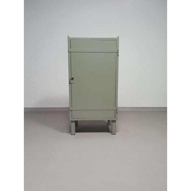 Industrial Small Industrial Gray Metal Workshop Cabinet For Sale - Image 3 of 14