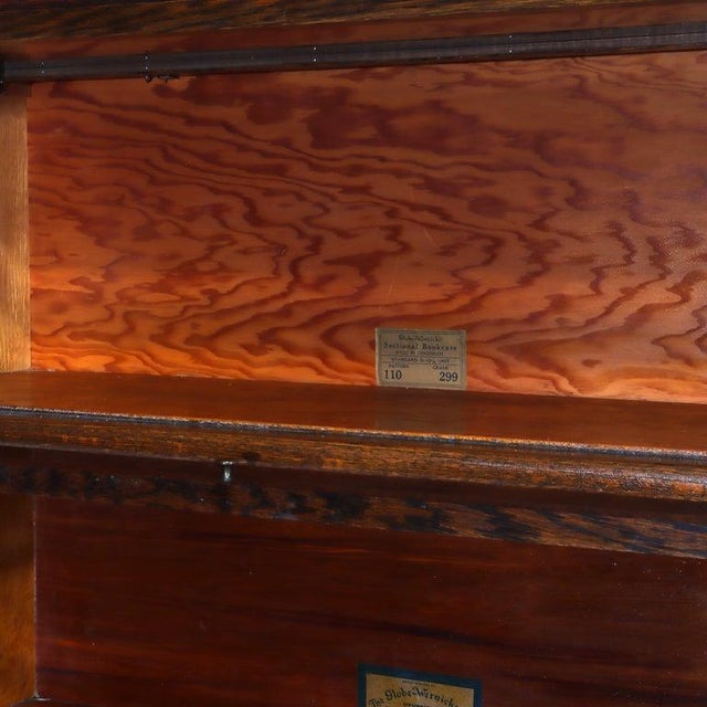 Globe Wernicke/Macey Arts & Crafts 4-Stack Oak Barrister Bookcase C1910 For Sale - Image 6 of 11