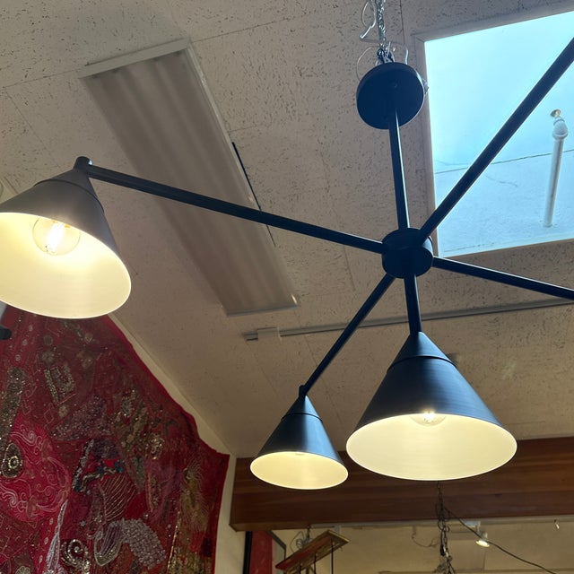 Elyccupa Modern Cone Chandelier, Matte Black For Sale - Image 12 of 12