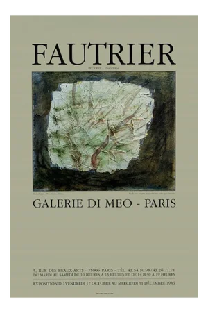 Fautrier - Exhibition Poster Galerie Di Meo - 1986 1986