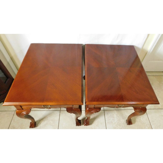 Broyhill Solid Mahogany Wood Ball & Claw Foot Side/End Tables or