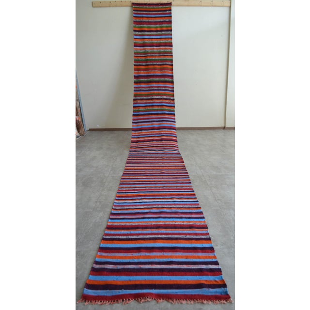 Hand-Made Extra Long Runner Vintage Kilim Runner Rug Stair ...