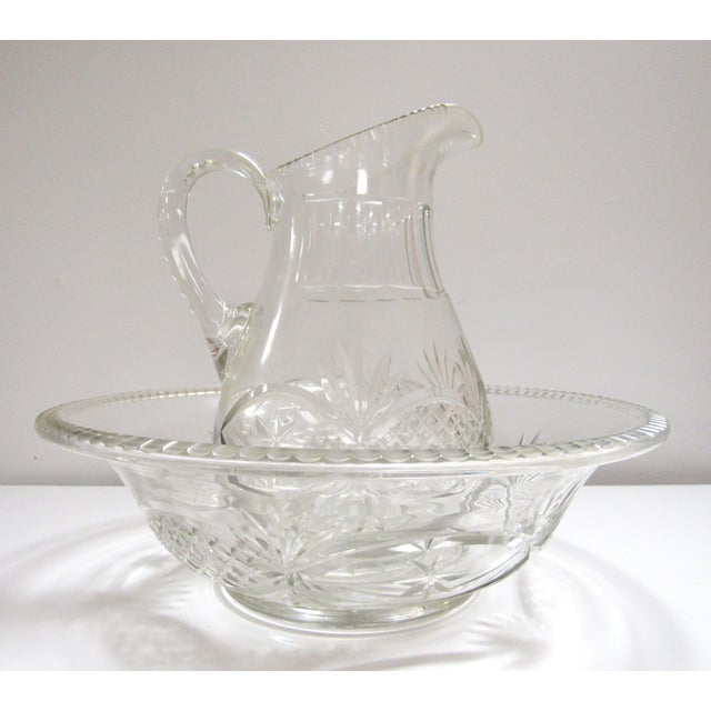 1820 American Cut Glass Wash Bowl and Pitcher Set of 2 Chairish