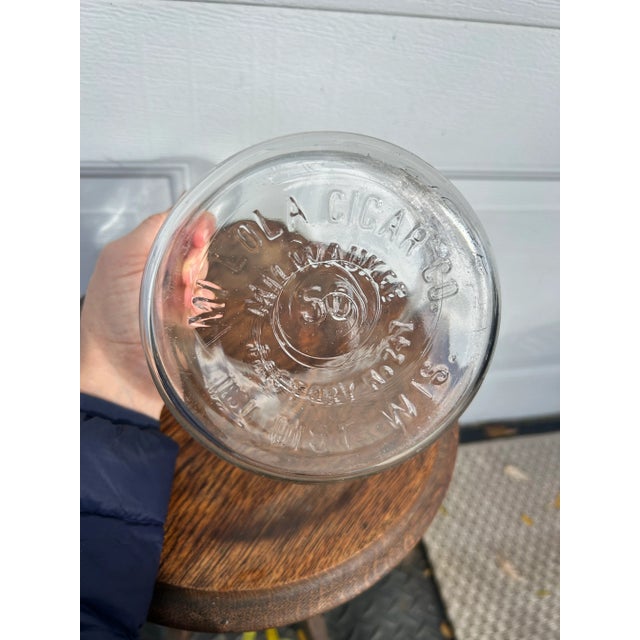 Transparent Mid 20th Century Glass “Mi Lola” Cigar Jar For Sale - Image 8 of 9