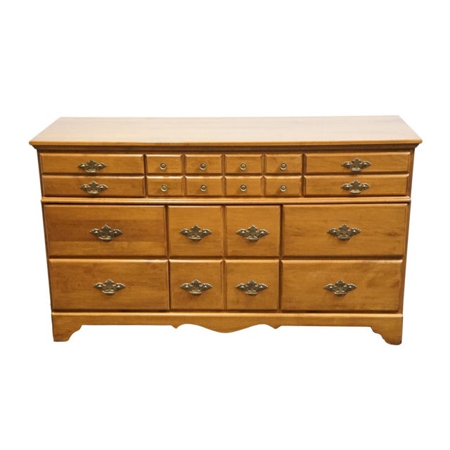 American Sprague & Carleton Solid Hard Rock Maple Colonial Early American 58" Triple Dresser 210-B130 601-8 For Sale - Image 3 of 13
