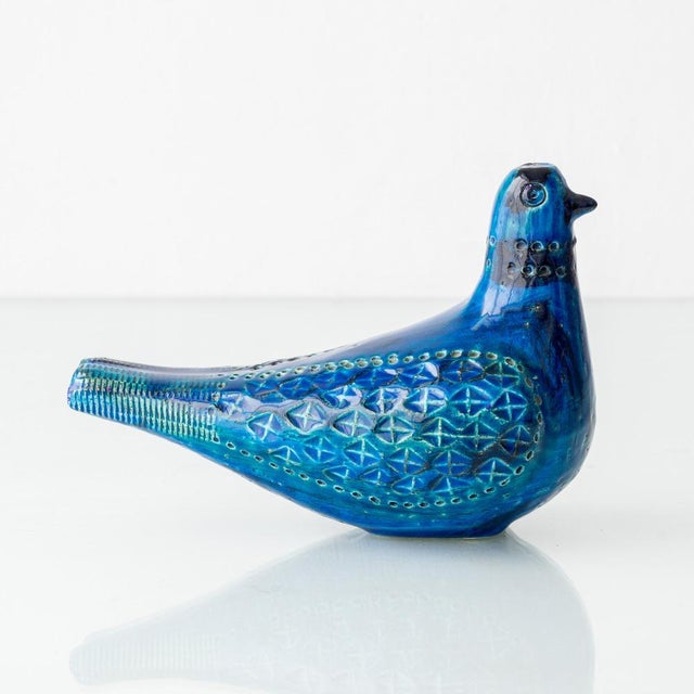 Bitossi Vintage Rimini Blu Ceramic Dove Sculpture by Aldo Londi for Bitossi, 1950s For Sale - Image 4 of 15