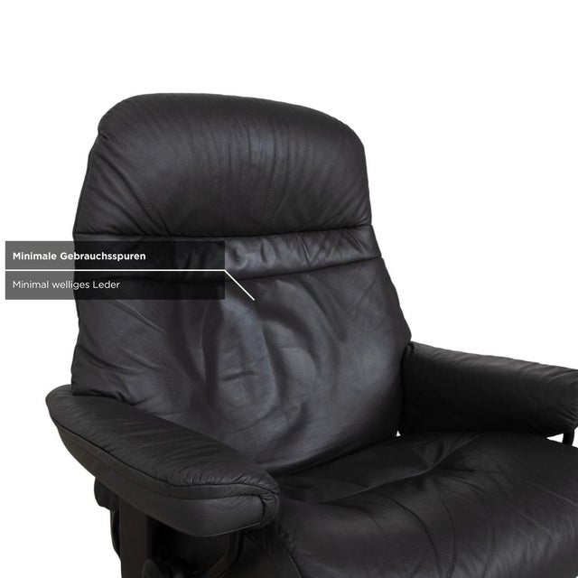 Dark Grey Leather Sunrise Recliner with Manual Function from Stressless For Sale - Image 9 of 18