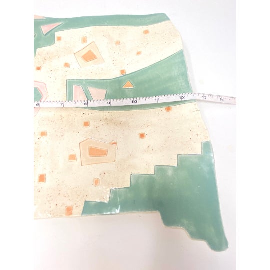 White 1988 Barbara Demery Ceramic Glazed Clay Pottery House Wall Hanging Plate Platter For Sale - Image 8 of 10