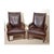 Antique English Lounge Chairs Walnut and Leather, 1800s, Set of 2 For Sale - Image 16 of 18