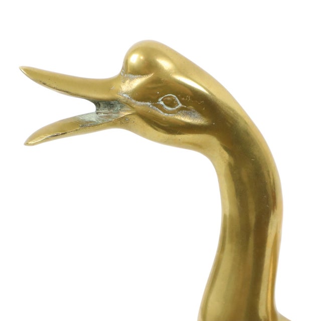 Metal Large Brass Duck Sculpture, 1970s For Sale - Image 7 of 12