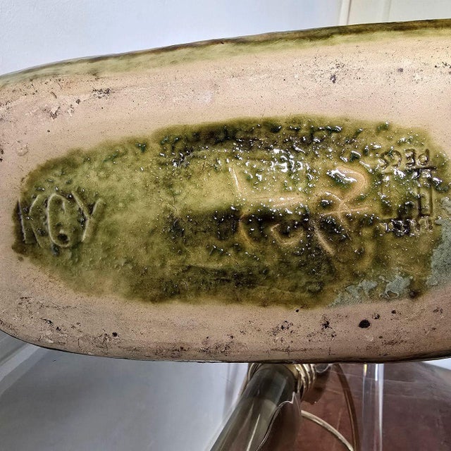 1980s Large Ceramic Mid-Century Modern Vase by Zsolnay For Sale - Image 11 of 15