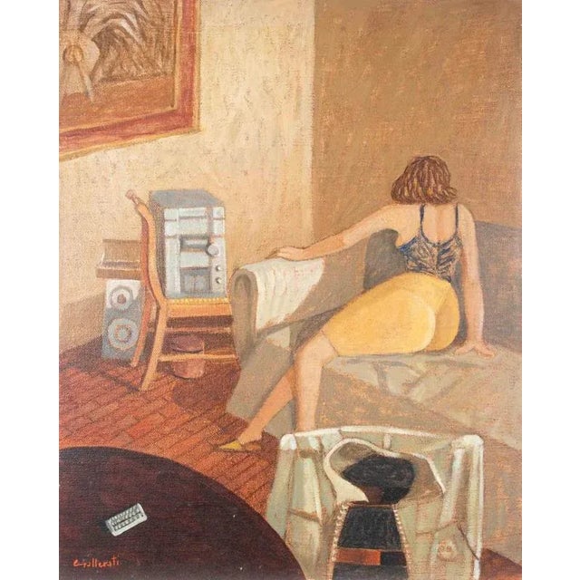 Alberto Gallerati, The Attic of Pescara, Oil Painting, 1970s For Sale - Image 4 of 4