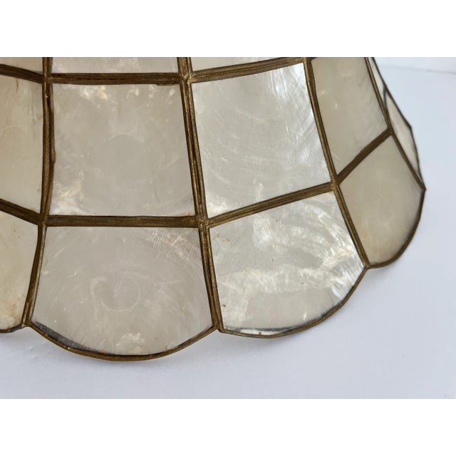 Mid Century Wicker Turtle Lamp & Shell Shade For Sale - Image 11 of 12