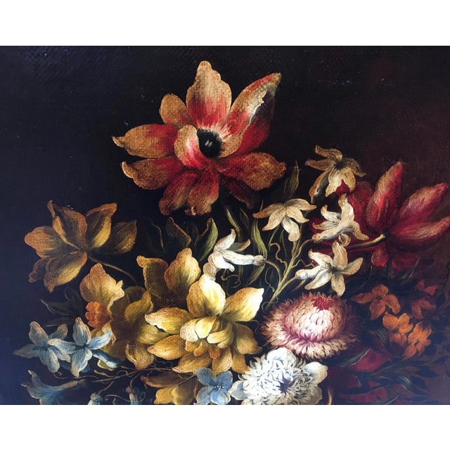 Still Life of Flowers, Dutch School, Italy, Oil on Canvas, Framed For Sale - Image 4 of 9