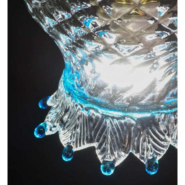 1980s Murano Glass Pendant Lights, Blue & Transparent - Set of 5 For Sale - Image 11 of 11
