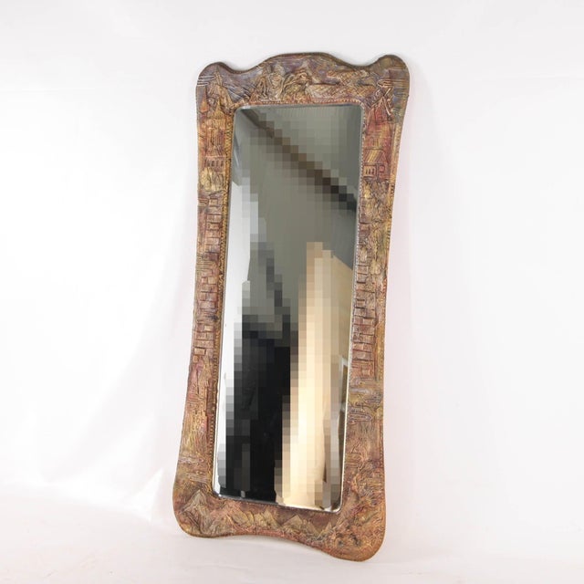 Large Leather Mirror, 1970s For Sale - Image 16 of 16