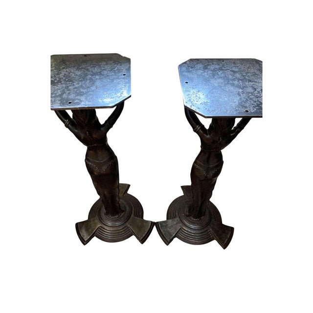 Vintage Cast Iron Tables of Female Figures, 1920s For Sale - Image 13 of 14