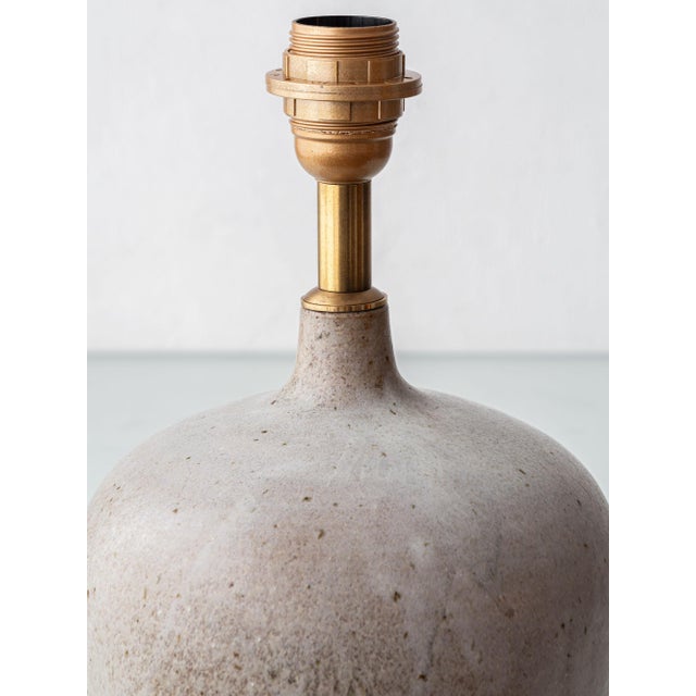 Gray French Studio Pottery Stoneware Table Lamp, 1950s For Sale - Image 8 of 12