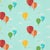 Harlequin And Away We Go! Fabric in Poppy/Sky/Pineapple - a Sample For Sale