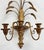Wood Vintage Italian Gilt Wood Tole Sheaf of Wheat Candle Sconces, a Pair For Sale - Image 7 of 9