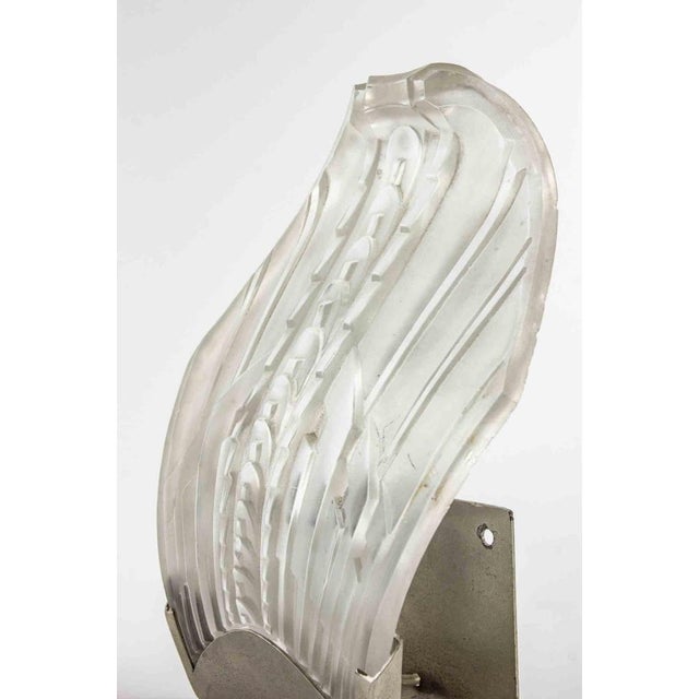 Art Deco French Sconces in Metal and Art Glass, 1940s, Set of 2 For Sale - Image 11 of 14