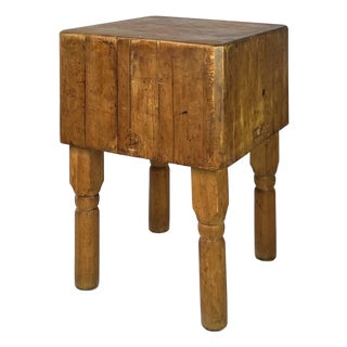 Vintage Solid Maple Butcher Block Table by Quality Maple Block Co. For Sale