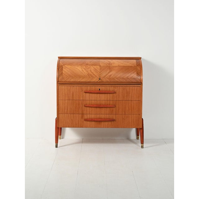 Roll-Top Secretary from Bröderna Gustafssons, 1950s For Sale - Image 3 of 12