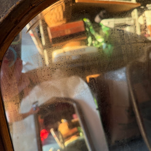 Victorian 1900s Antique American Ogee-Top Wall Mirror, Original Glass For Sale - Image 3 of 12