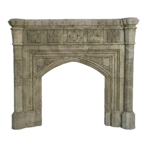 Late 18th Century Reclaimed Italian Limestone Fireplace Mantel