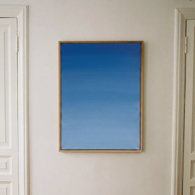 Original Contemporary Minimalist Green Landscape Gradient Abstract Painting For Sale - Image 4 of 4