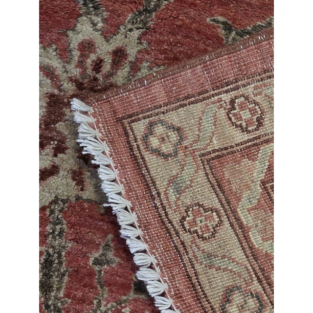 Textile Vintage Salmon Oushak Wool Rug, Pakistan, Late 20th Century, 9’ X 11’5” For Sale - Image 7 of 7