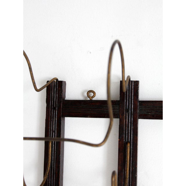 Antique Wood and Wire Wall Hat Rack With Coat Hooks For Sale - Image 14 of 18