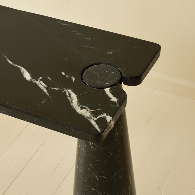 Angelo Mangiarotti "Eros" Black Marble Console Table, 1970s For Sale - Image 9 of 11