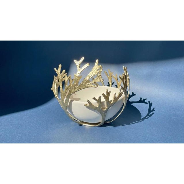 The Neiredes Fruit Bowl in Brass and Porcelain by Auste Ost For Sale - Image 4 of 8