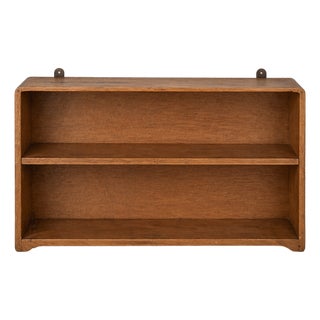 Vintage Wall Shelf Curved Open Display Unit in Tiger Oak and Beech, 1970s For Sale