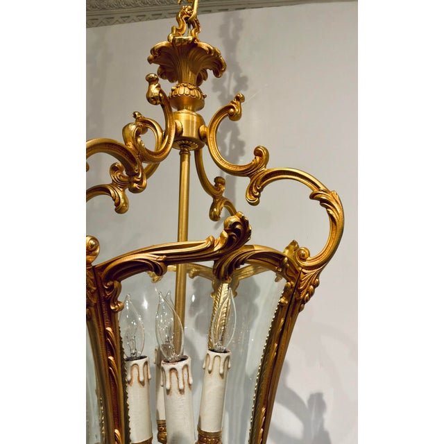 Myran Allan Luxury Lighting French Louis XV French Bronze Lantern For Sale - Image 4 of 6