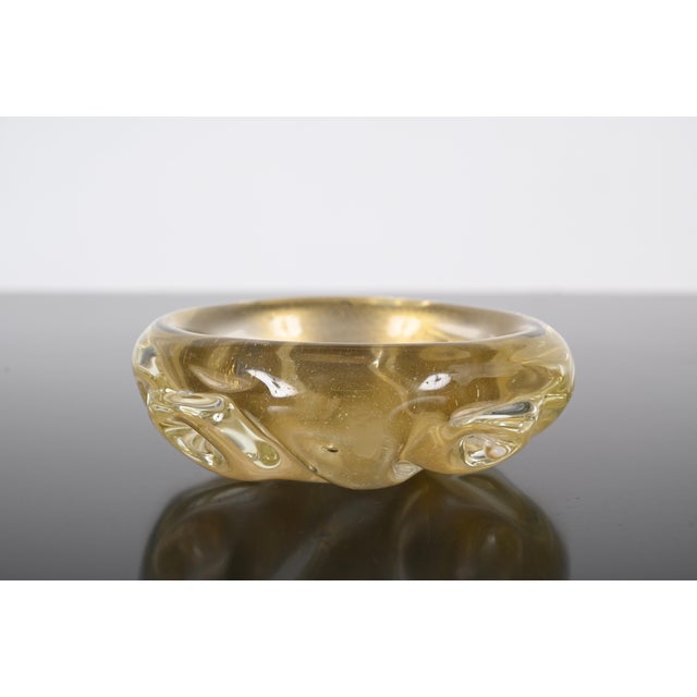 Mid-Century Murano Glass Bowl with Gold Dots by Archimede Seguso, Italy, 1960s For Sale - Image 9 of 15