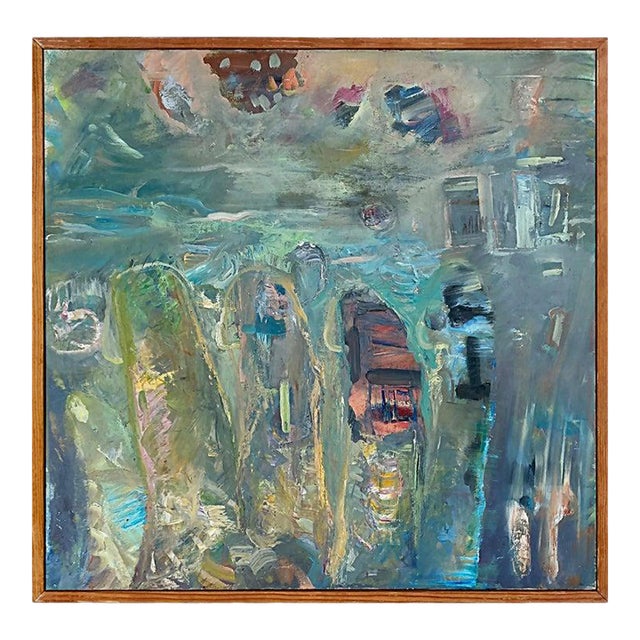 Vintage Warren Fischer Abstract Oil Painting For Sale