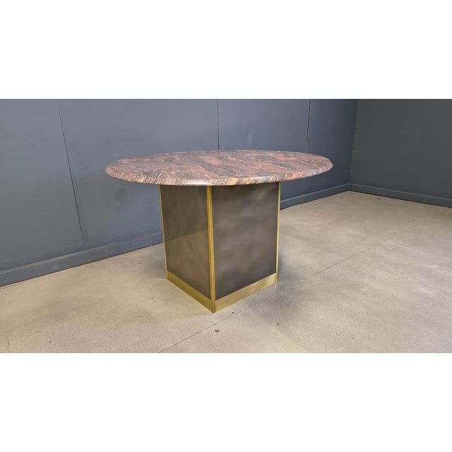 Vintage Round Granite and Brass Center Table attributed to Belogchrom, 1970s For Sale - Image 15 of 18