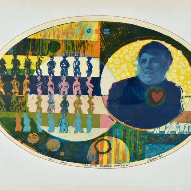Mid-Century Modern 1969 Original Psychedelic Screenprint Ralph’s Bubble Machine Signed Logan For Sale - Image 3 of 12