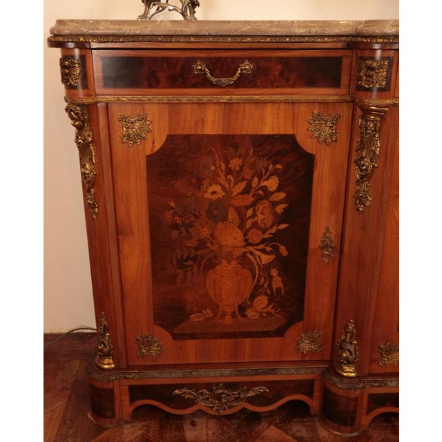 Brown Neoclassical Italian Inlaid Chest of Drawers For Sale - Image 8 of 13
