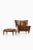 Easy chair and stool in rosewood with brown leather by illum wikkelsø, 1960's additional information: material: rosewood...