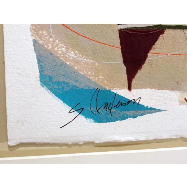 Abstract 1987 "Assemblage '87 #8" Abstract Acrylic Collage Painting by Sally Anderson For Sale - Image 3 of 8