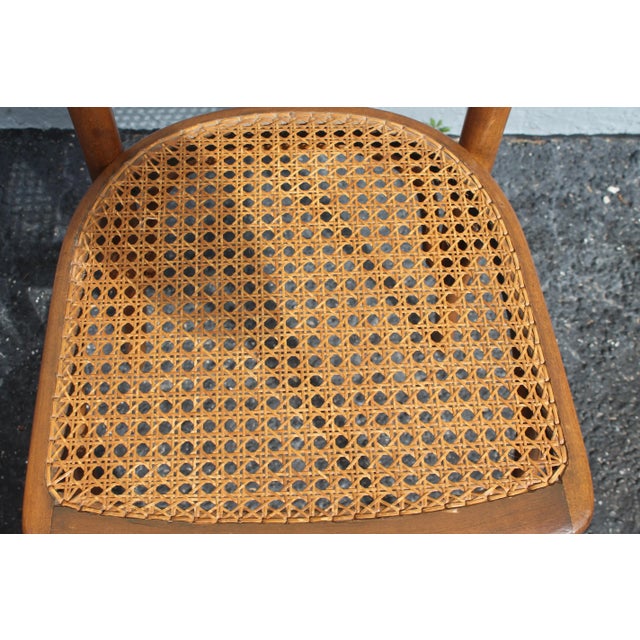 C1940 Vintage French Style Caned Dining Chairs - S/ 6 For Sale - Image 9 of 11