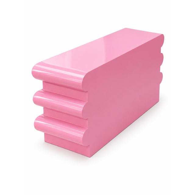 Postmodern Pink Lacquered Bullnose Dresser For Sale - Image 4 of 5