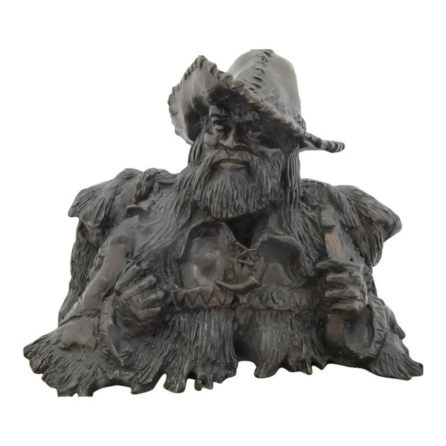 Dan Huber Oregon Western Rocky Mountain Trapper Bronze Sculpture With Coa For Sale
