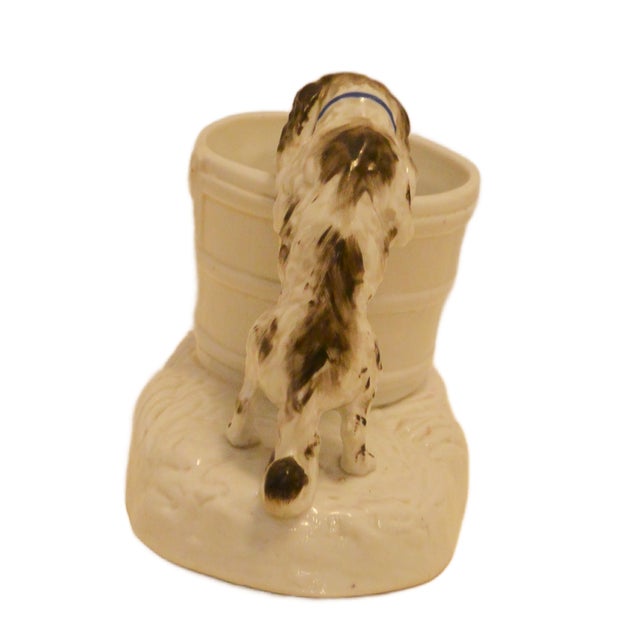 German Porcelain Match Holder With Figural Spaniel Dog For Sale - Image 4 of 8