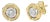 14K Yellow Gold Plated .925 Sterling Silver 1-1/2 Cttw Round Brilliant Cut Diamond Solitaire Milgrain Stud Earrings (K-L Color, I2-I3 Clarity) For Sale